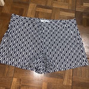 Navy and white dim and patterned shorts